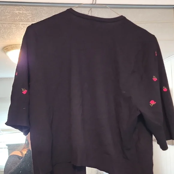 Torrid Black Cardigan with Pink Embroidery - Picture 3 of 4